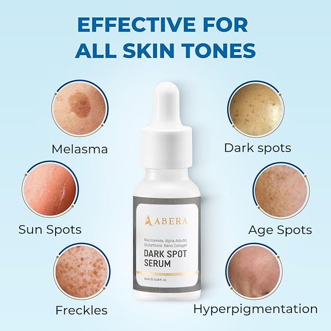 Abera Dark Spot Serum for Face, Dark Spot Corrector, Melasma & Age Spot Treatment, Boost Moisturization & Pore Minimize, All Skin Types, 0.68 fl Oz, Set of 3