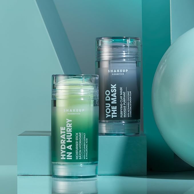 Mens 4-Piece Skin Kit for Clearer Skin, Targets Blemishes, Vegan Formula with Daily Face Wash, Clarifying Toner, Purifying Mask & Moisturiser Stick. Aka. SHAKEUP CLEAR SKIN KIT