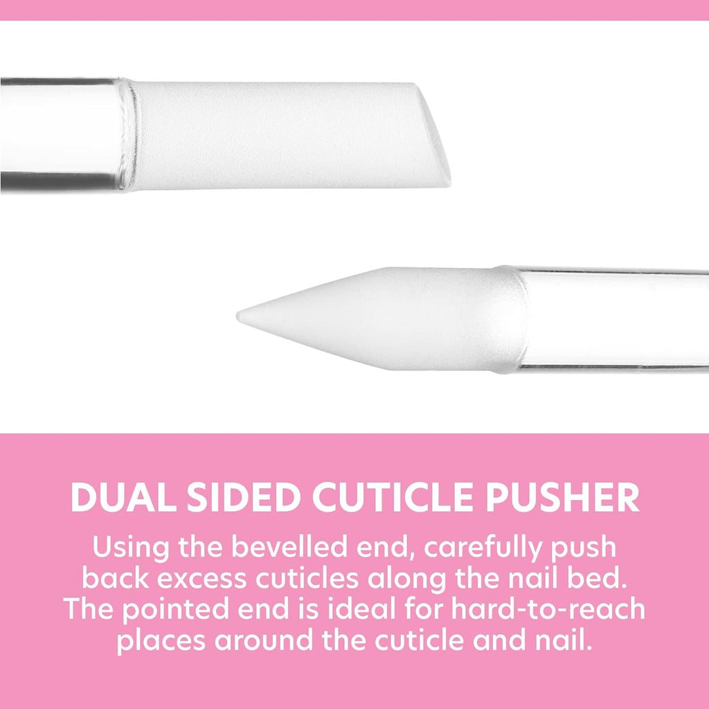BONA FIDE BEAUTY Glass Cuticle Pusher - Dual Ended Manicure Stick - Premium Czech Tools