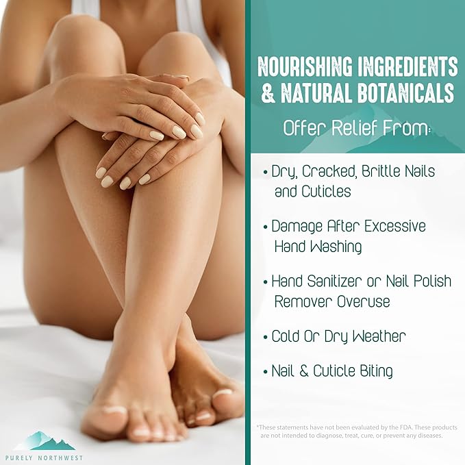 Extra Strength-Toenail Solution-100% All Natural-Tea Tree & Oregano-Effective for Thick, Discolored & Cracked Nails-Softens Dry Cracked Nails & Cuticles-by Purely Northwest 1oz