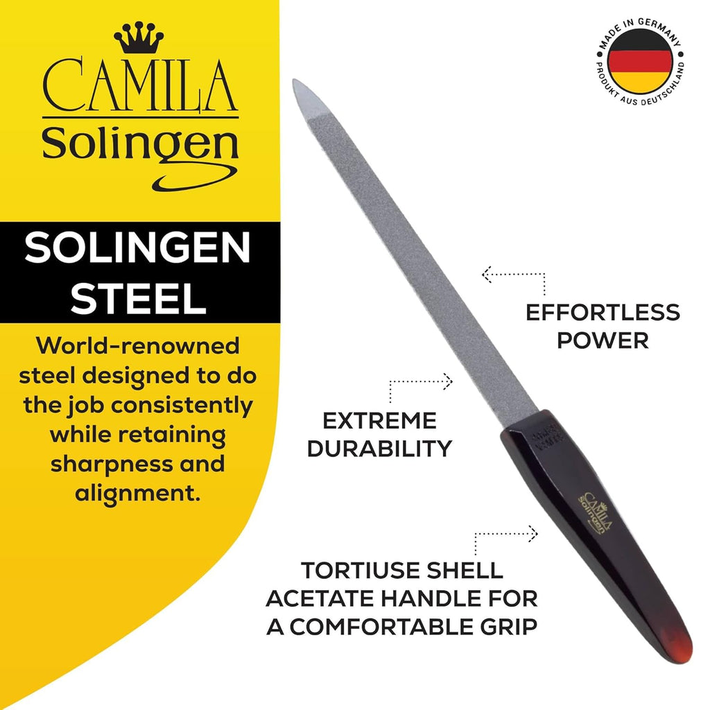 CS12-CS18 Professional 4" Fingernail Toenail Nipper/Clipper/Cutter Manicure and Pedicure Heavy Duty Super Sharp Curved Stainless Steel 15mm Blade Solingen Germany (Silver + Nail File)