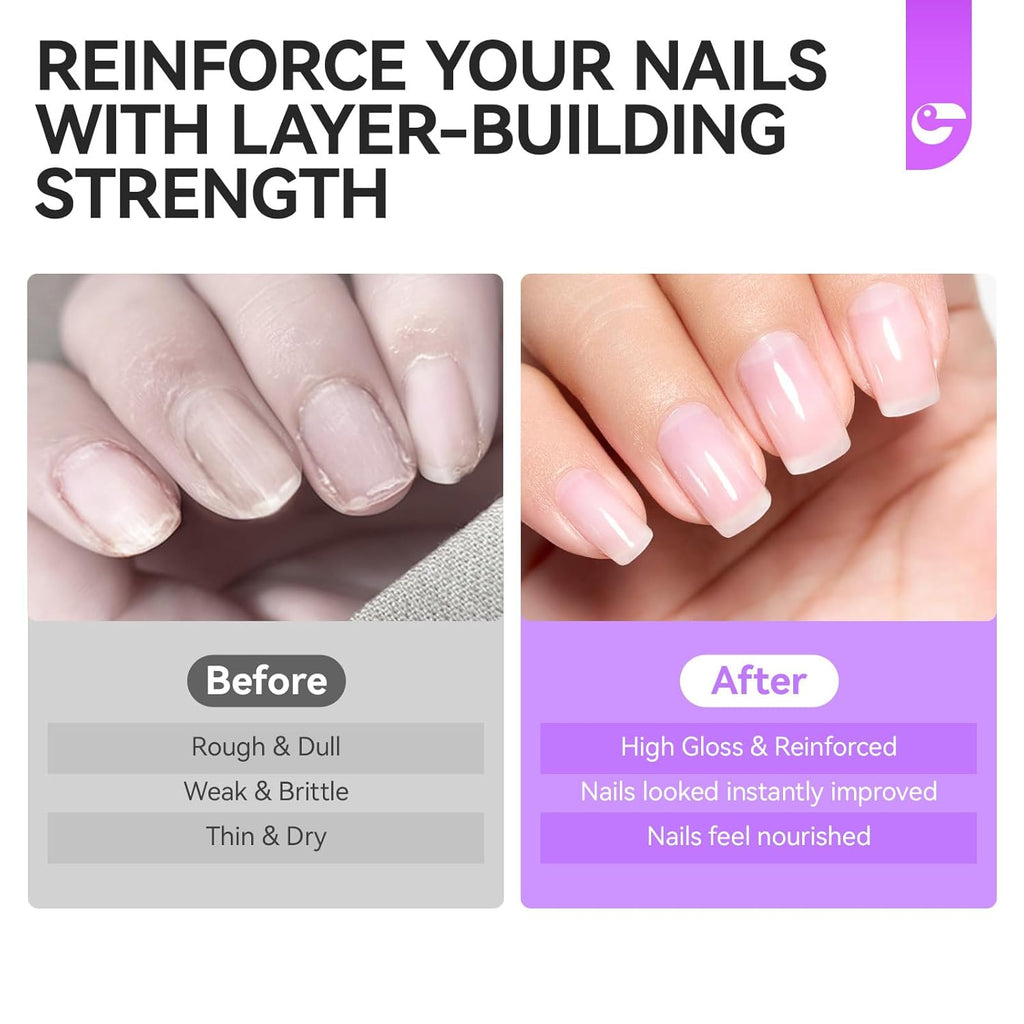 Nail Strengthener Protein for Damaged Nails: Clear 15ml Gelike EC Natural Nail Hardener Extra Strong and Growth - Long Lasting Repair for Damaged Nails - Growth Oil for Daily Work Home Salon Gift