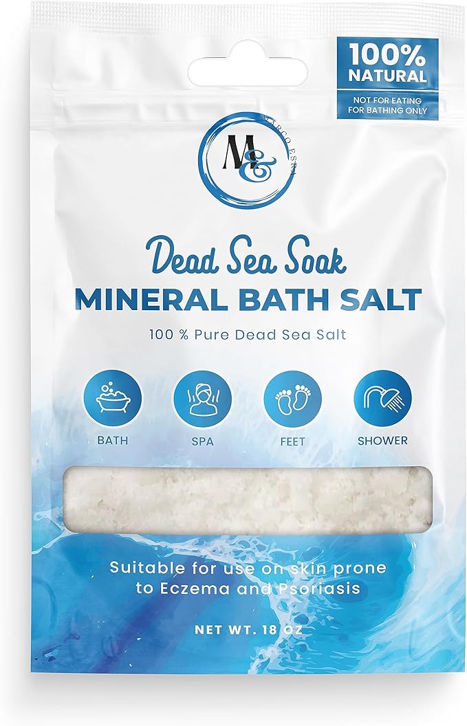 Dead Sea Salt – 18oz Travel Bag Dead Sea Mineral Salt for Bath, Spa, Shower –More Minerals Then Epsom-Pure and Natural Bath Salt for Foot Soak, Inflammation, Fine Salt Mined from Dead Sea
