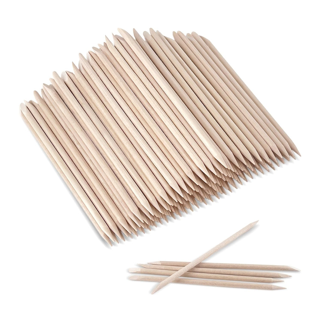 400 Pcs Orange Wood Stick, 4.5 Inch Wooden Cuticle Pusher Sticks for Nail, Manicure Pedicure Sticks for Nail Art