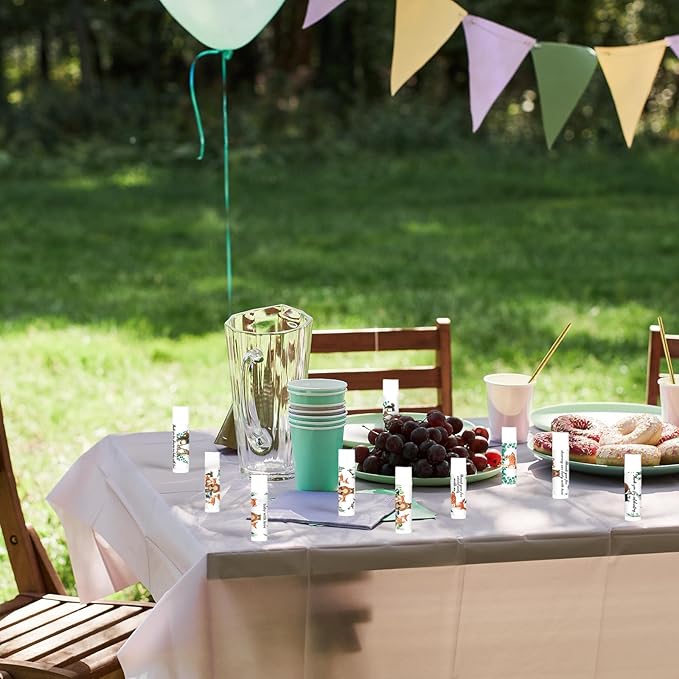 50 Pcs Woodland Lip Balm Gift Bulk, Forest Animals Baby Shower Favors Lip Care, Moisturizing and Nourishing Lip Balm for Baby Shower Guests Supplies