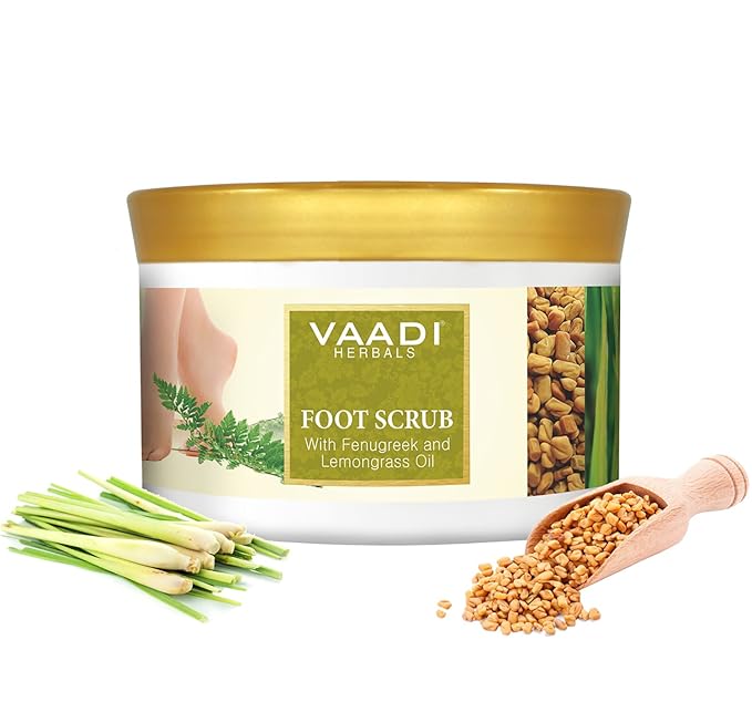 Vaadi Herbals Foot Scrub, Fenugreek and Lemongrass Oil, 500g