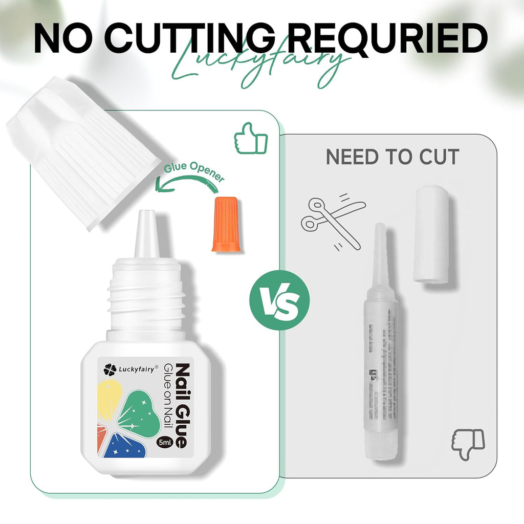 Super Solid Nail Glue for Acrylic Nails Press Ons 5ML*3pcs Professional for Press On Nails, False Nails Tips, Nail Decors, Fast Drying Nail Glue Kit Long Lasting