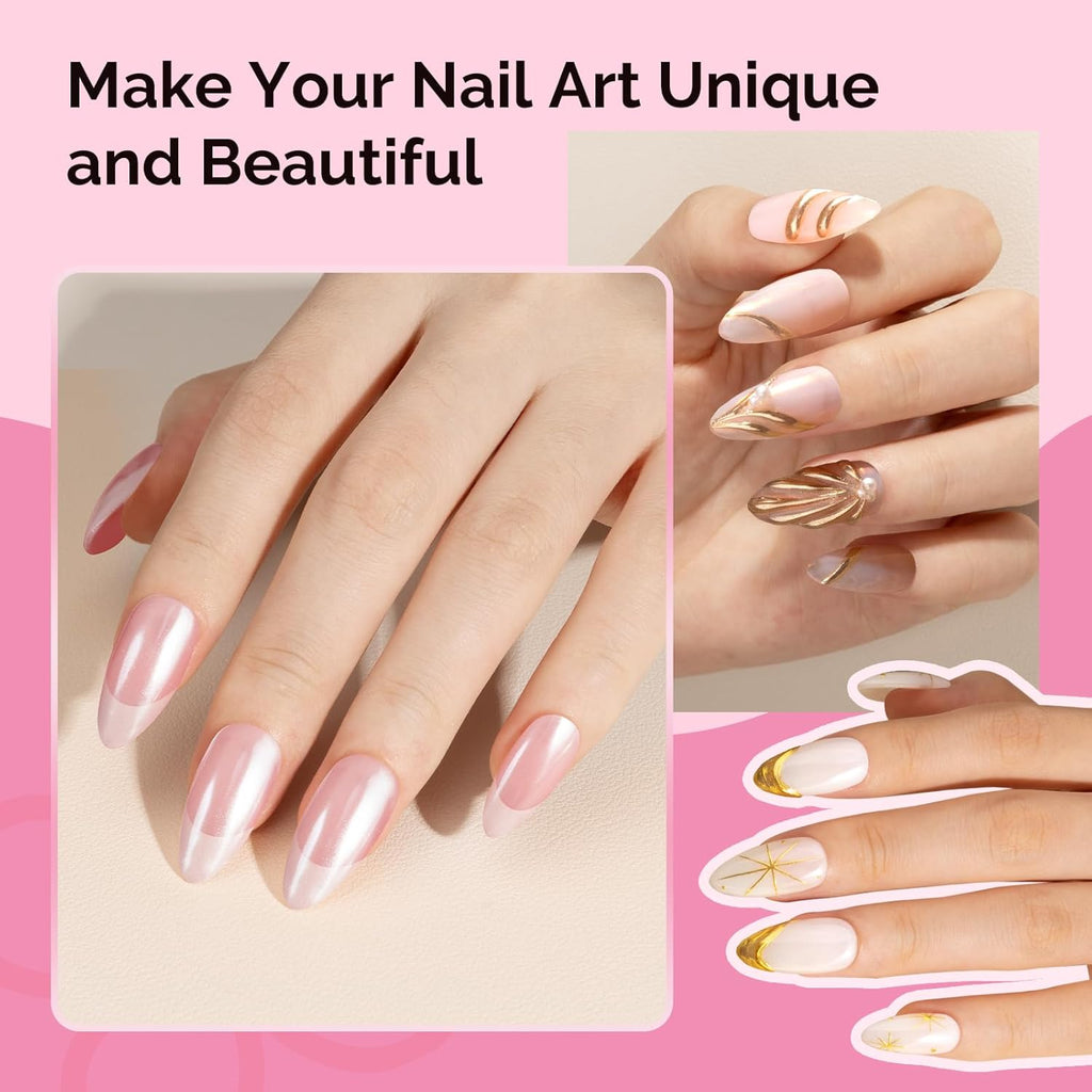 MelodySusie 4Pcs Chrome Nail Powder for Gel Nails, Aurora Fine Glitter Powder Mirror Effect Pigment Pearlescent Mermaid Pigment Pearl Glitter for Home DIY Salon Use