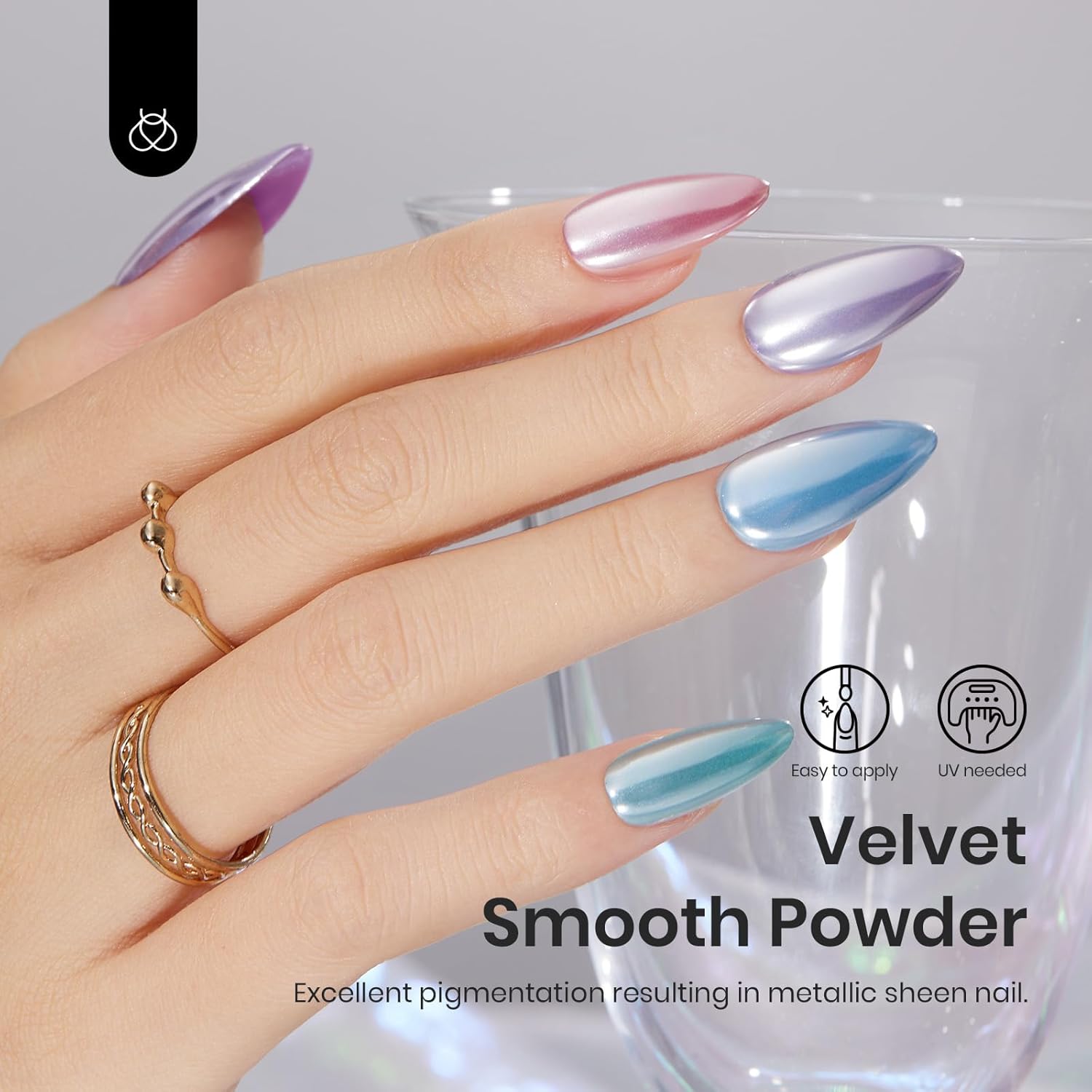 beetles Chrome Nail Powder Metallic with Top Coat Set- Silver Mirror Effect Galaxy Glitter Gel Polish, 1g/Jar with 7.5ml No Wipe UV Gel Top Coat for DIY Nails Art Salon Manicure Design Decoration