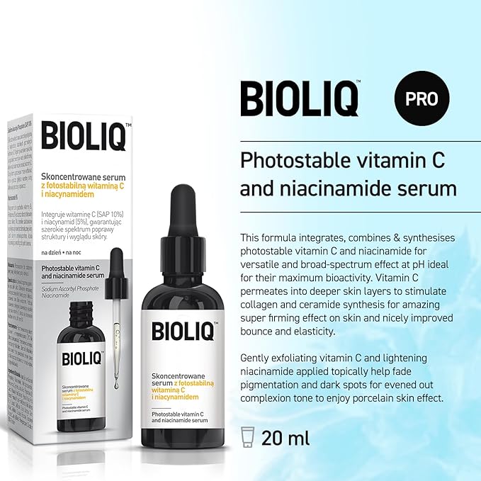 Pro Photostable Vitamin C & Niacinamide Serum - with Green Fruit Extract and 10% SAP Concentration - For Radiant and Supple Skin - 20ml