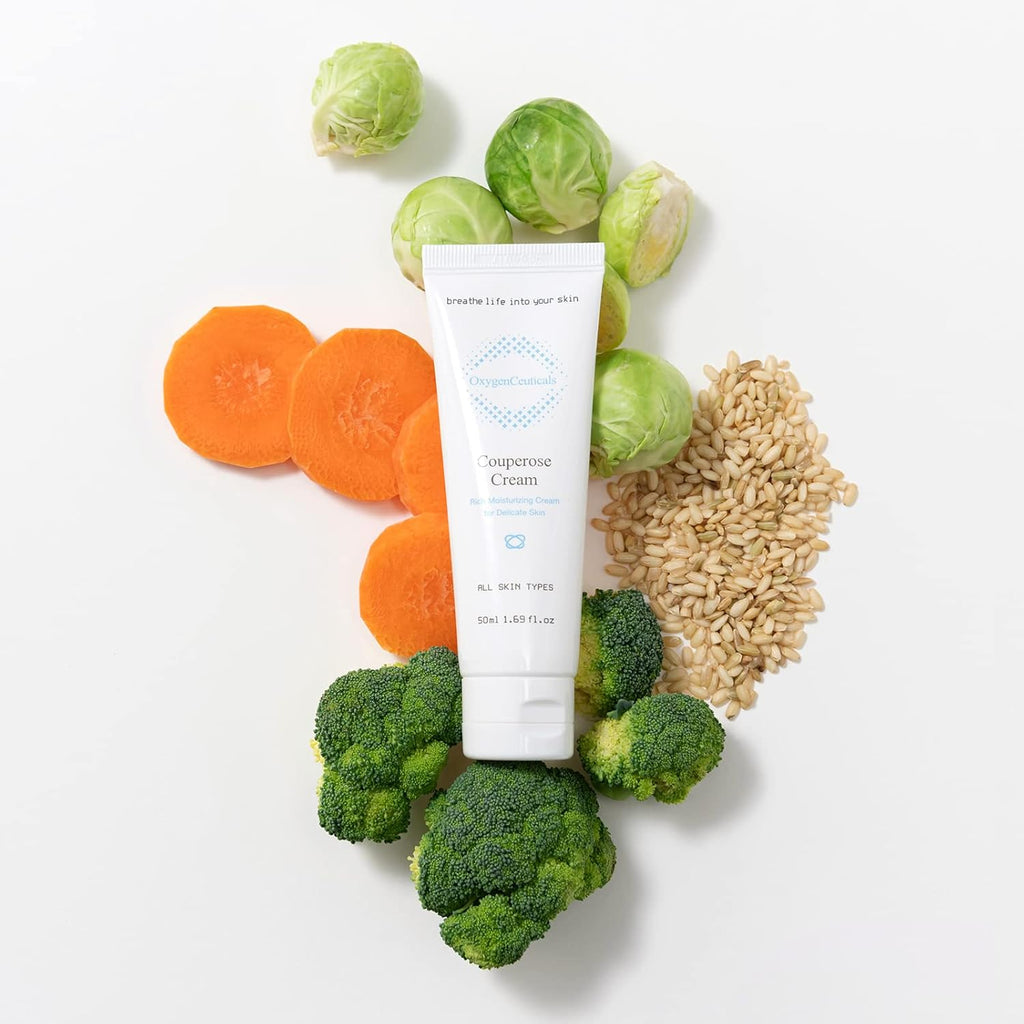 Couperose Cream – Soothing Cream with Tomato Stem Cell, Turnip Extract & Ceramide NP, Calming Redness & Strengthening Skin Barrier for Sensitive Skin. 1.69 fl.oz (50ml)