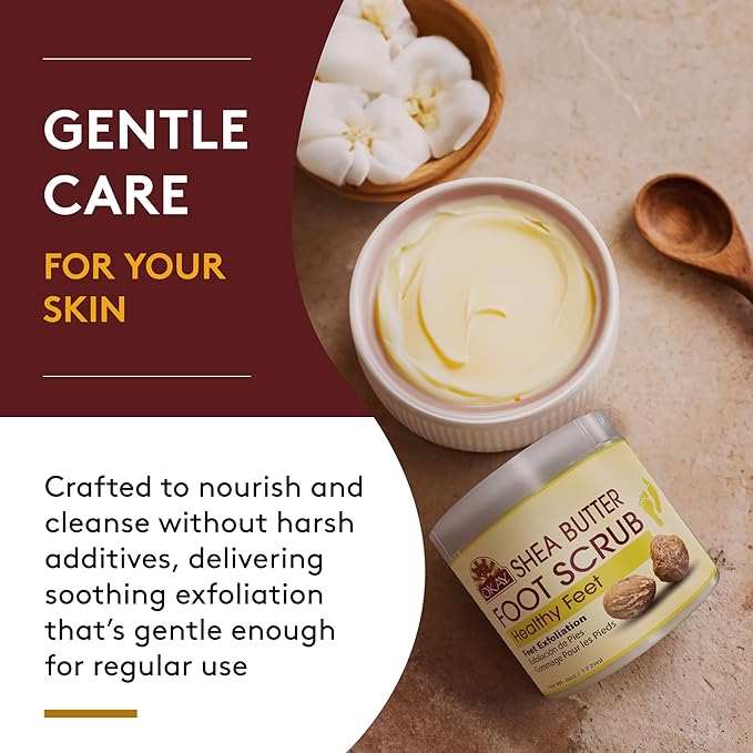 OKAY **ALL NATURAL** Shea Butter Foot Scrub 6oz / 177ml
