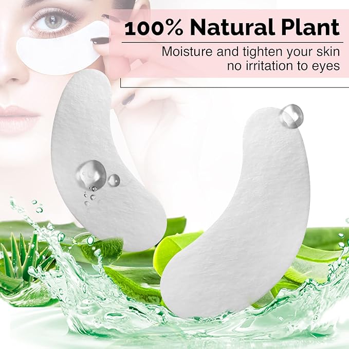 50 Pairs GreenLife 100% Naturel Eyelash Extension Under Eye Gel Pads patches kit Collagen (50 150 300 Pairs) with Aloe Vera Hydrogel Eye Patches set for Eyelash Extension Supplies Tools
