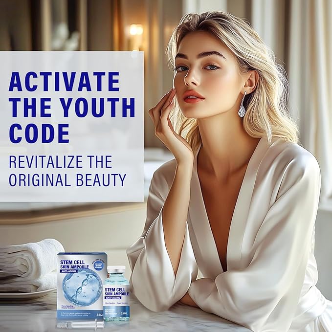 Stem Cell Serum for Face, Microneedling Serum, Anti Aging & Smooth Wrinkles, Stem Cell Ampoule to Use with and Without Micro Needling