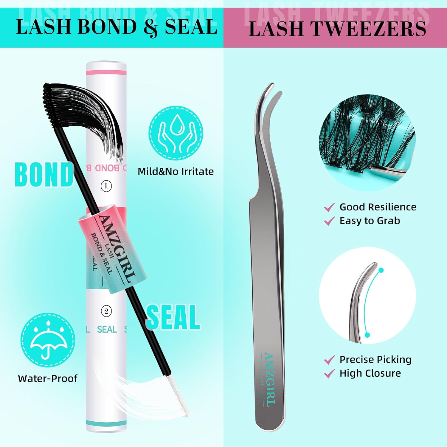 Lash Clusters Kit 200PCS 50D Eyelash Extension Kit D Curl Wispy Eyelash Clusters DIY Natural Individual Lashes Kits Lashes Extensions Kit with Lash Bond and Remover Eyelash Tweezer at Home（White Bond）