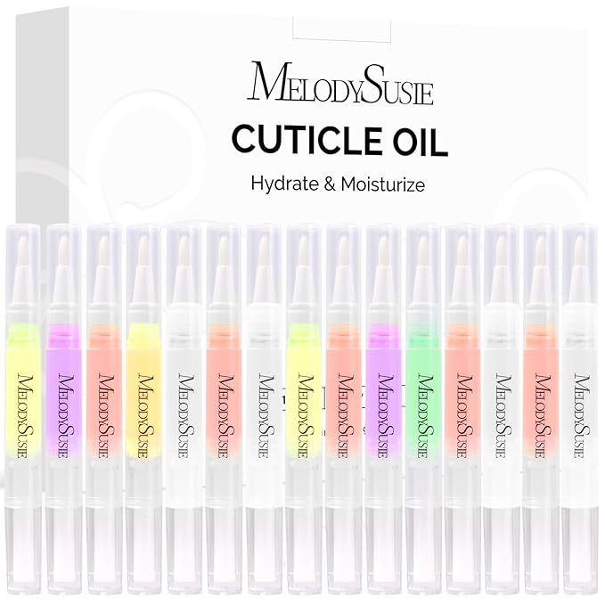 MelodySusie 15Pcs Cuticle Oil Pen Set,Nail Moisturizing Cuticle Oil Enriched with Vitamin E,Softens and Repairs cuticles,Nail Strengthener,Protects Damaged Skin,Thin Nails
