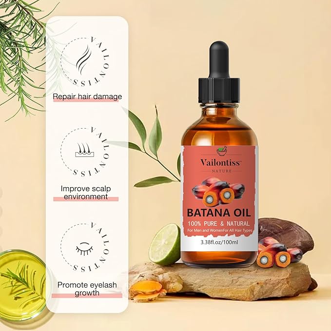 Batana Oil, Batana Oil for Hair Growth, Strengthens Hair, Massages Skin, Suitable for All Hair Types and Skin Types (Batana Oil, 3.4 Fl Oz)