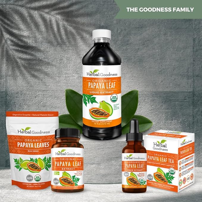 100% Organic Papaya Leaf Tea 24 Teabags Organic - Case of 6/24 Teabags