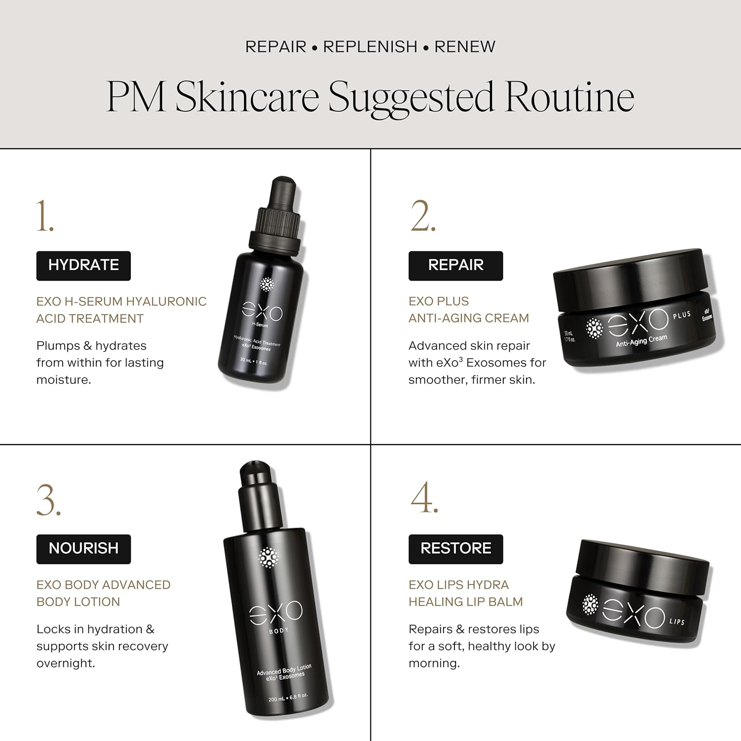 EXO PLUS™ by Exoceuticals Anti-Aging Cream with Exosomes - Hyaluronic Acid, Aloe - Luxury Beauty Face Moisturizer for Sensitive Skin - Premium Hydrating & Firming Exosome Skin Care | 50ML | 1.7 fl oz