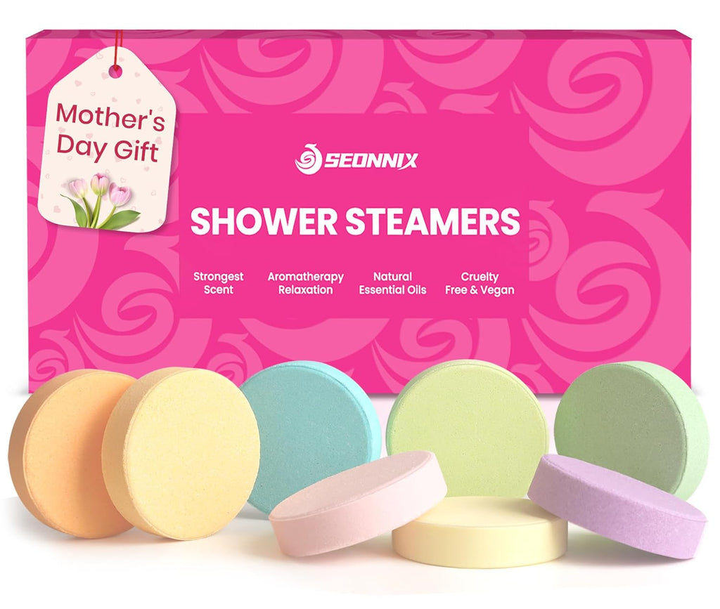Shower Steamers Aromatherapy, 8 Pack Shower Bombs Relaxation Birthday Gifts for Women, Mother's Day Gifts for Her, Stress Relief & Self Care, Natural Fragrance Essential Oils Spa Gifts
