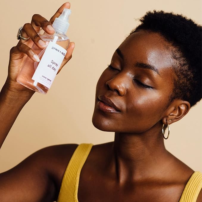 grace & stella Award Winning Rose Water Facial Spray (240ml) - Vegan - Rose Water Spray for Face - Rosewater Spray Toner Rose Hydrosol - Rose Spray Facial Mist - Rosewater Spray Toner Rose Hydrosol