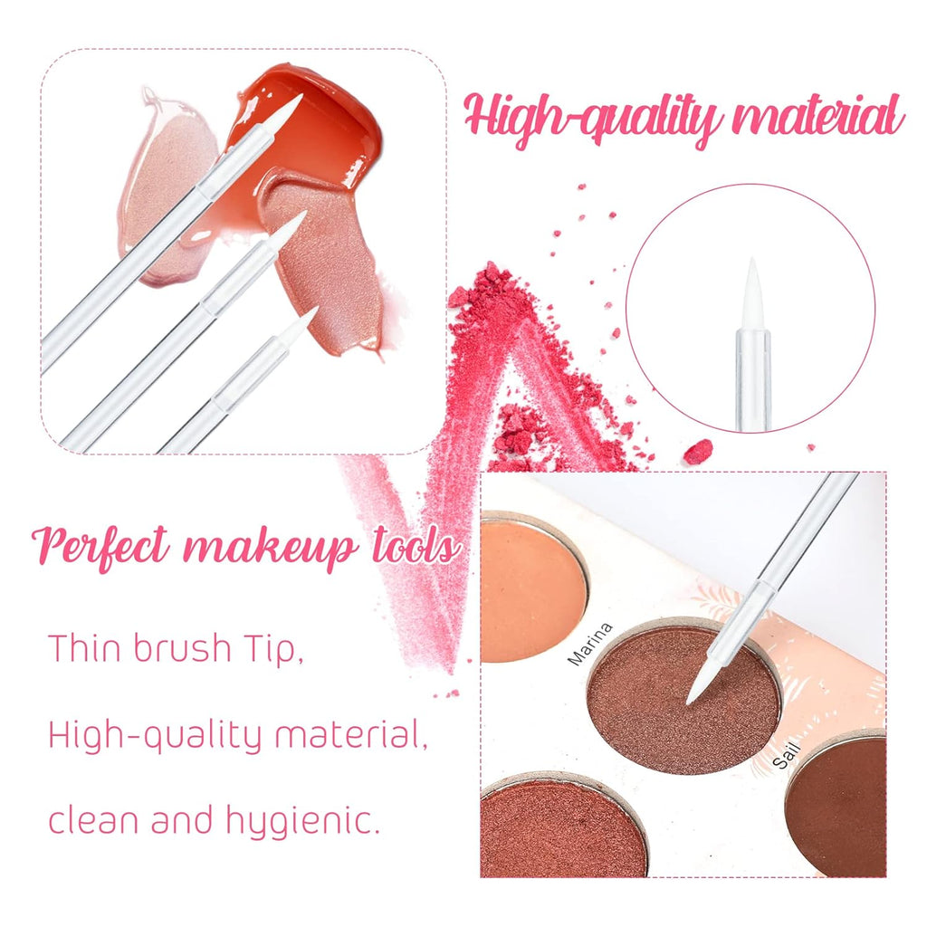 G2PLUS 100PCS Disposable Liner Brushes, Eyebrow and Liner Brush Applicator, Cosmetic Eye Wands for Lip Liners, Eye Makeup, Eyelashes and Detail Painting (Crystal Transparent)