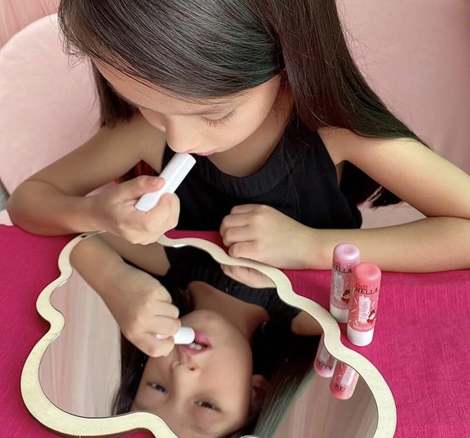 Miss Nella set of 3 Hypoallergenic children Lip Balms- HONEY BUNNY, SWEET CHEEKS & CUTIE PIE, Non Toxic Make Up for kids, perfect for those with sensitive skin.