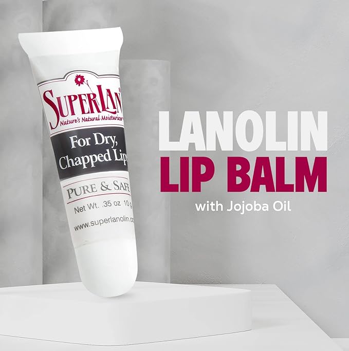 Lanolin Lip Balm 2 pack - Organic Lip Repair - Medical grade - Natural nipple cream - Moisturizer for dry cracked lips - Hydrating lip care - Ultra pure jojoba oil - Chapstick For Men & Women 0.70 Oz
