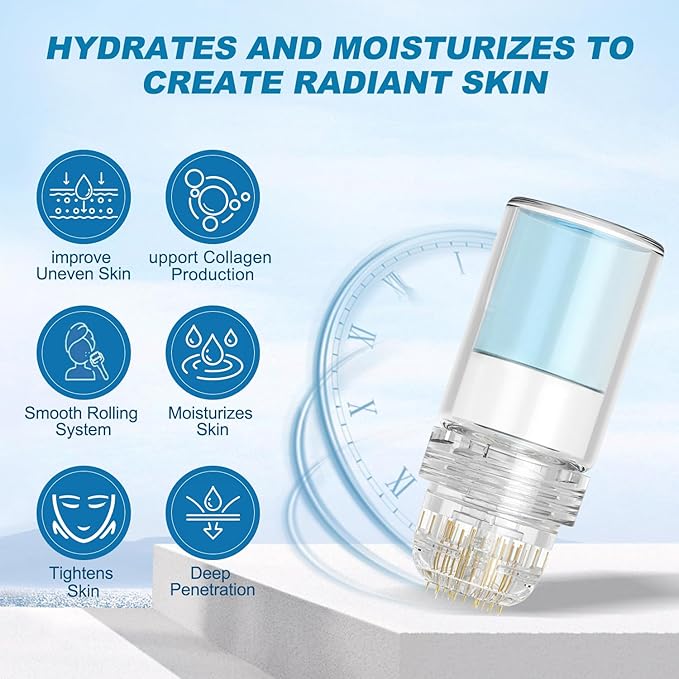 Micro Infusion System for Lips, Micro System for Face, SerumSmooth Skin Facial Serum for All Skin Types (1*Micro System Tool+4* Face Serum)