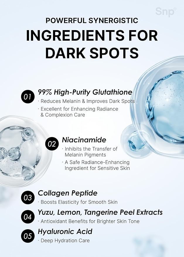 SNP [K Beauty Glutathione Dark Zero Toning Eye Patch | Nourishing Under Eye Patches for Blemishes and Dark Spots | Under Masks for Puffy Eyes and Dark Circles | Korean Skincare | 60 Patches