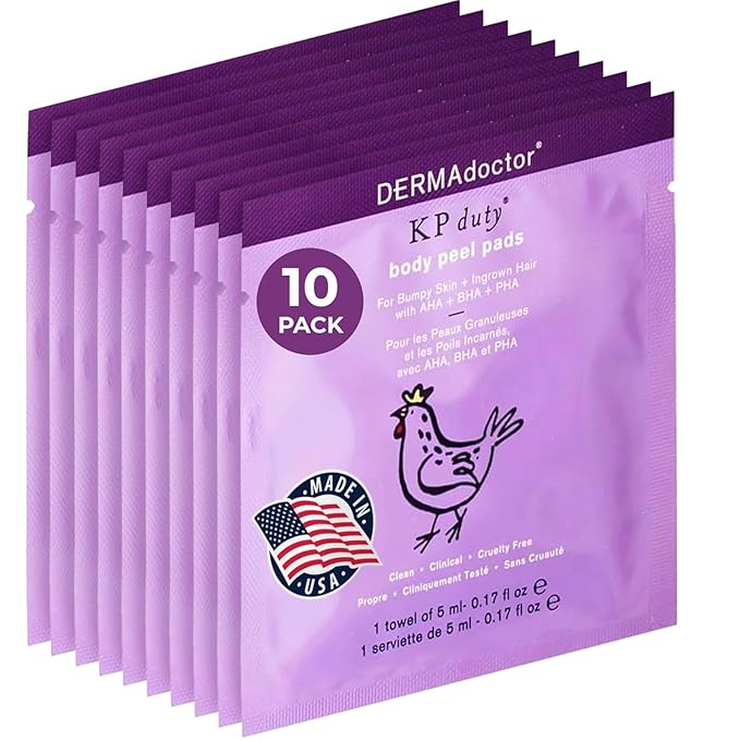 KP Bump Eraser Body Scrub with 10% AHA, Keratosis Pilaris Exfoliater with Glycolic and Lactic acids | Dermatologist Formulated – 10 Pack