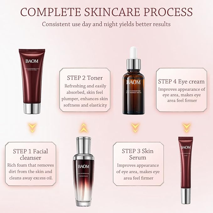 12 Pcs Moisturizing Facial Skin Care Set Skin Beauty Care Anti-Aging Skincare Kits With cleanser, toner, lotion, Essence, face cream, eye cream, Gift Sets Care Package For Women Mother