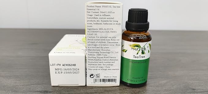 1.01FL.Oz Tea Tree Essential Oil, for Aromatherapy Diffusers, Humidifiers, Great for DIY Candle and Soap Making, Gift for Friend(30ML)