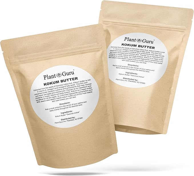 Raw Kokum Butter 8 oz. Bar 100% Pure Natural - Great for Skin, Body and Hair Moisturizer, DIY Creams, Balms, Lotions and Soap Making.