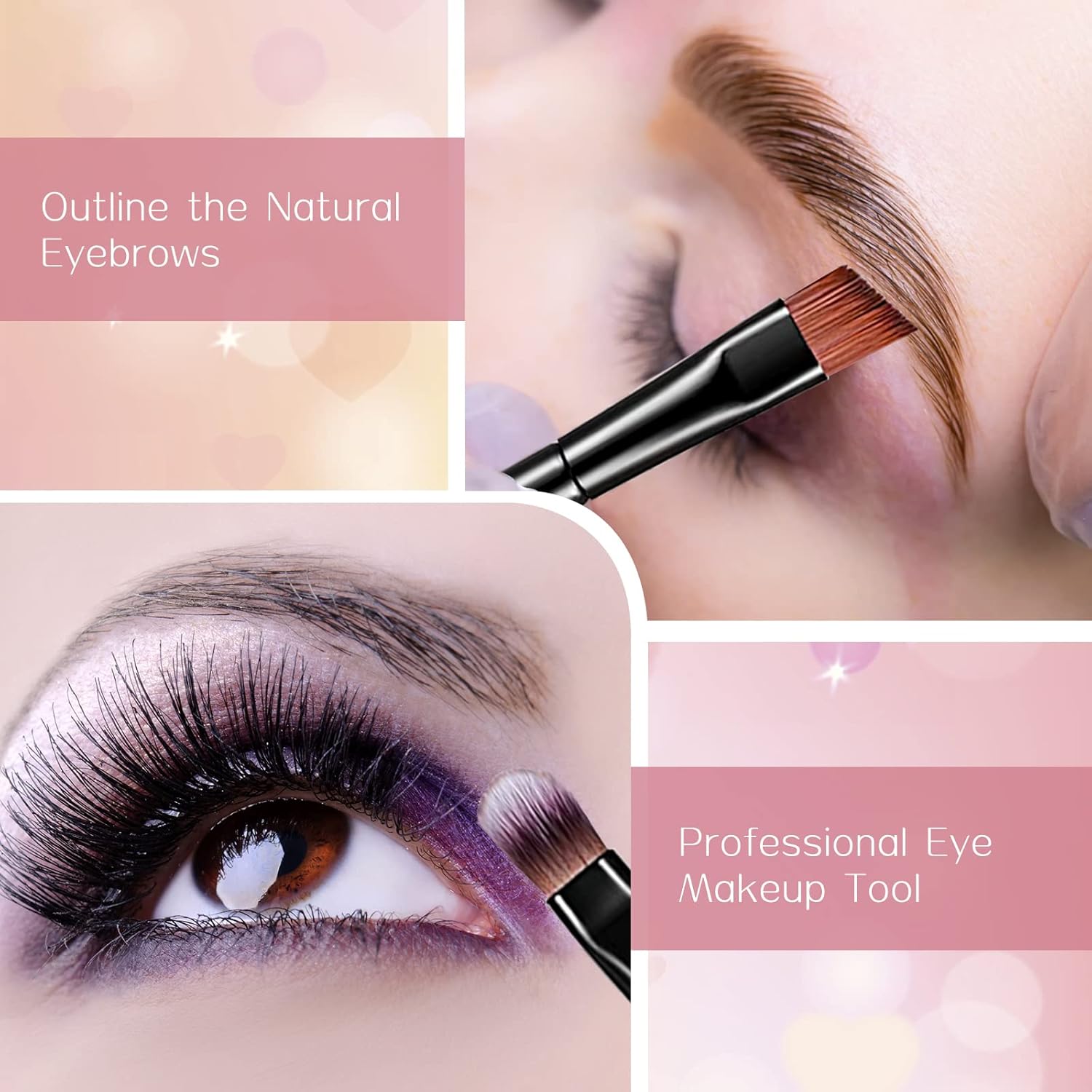 250 Piece Disposable Eyebrow Brush Set - 100 Angled/Round Eyebrow Brushes, 50 Double-End Eyeshadow Brushes, 100 Lip Brushes for Women & Girls Salon Beauty Cosmetic Makeup Tool