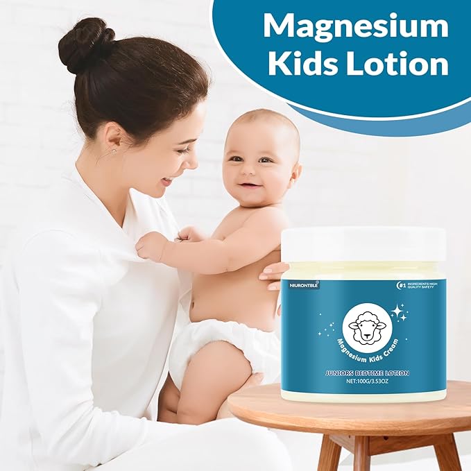 Magnesium Lotion for Kids, Magnesium Cream for Sleep, Soothing Relief & Relaxation - Topical Magnesium Cream Helps Kids Stay Calm at Bedtime and During The Night, Without Melatonin（3.53 oz）