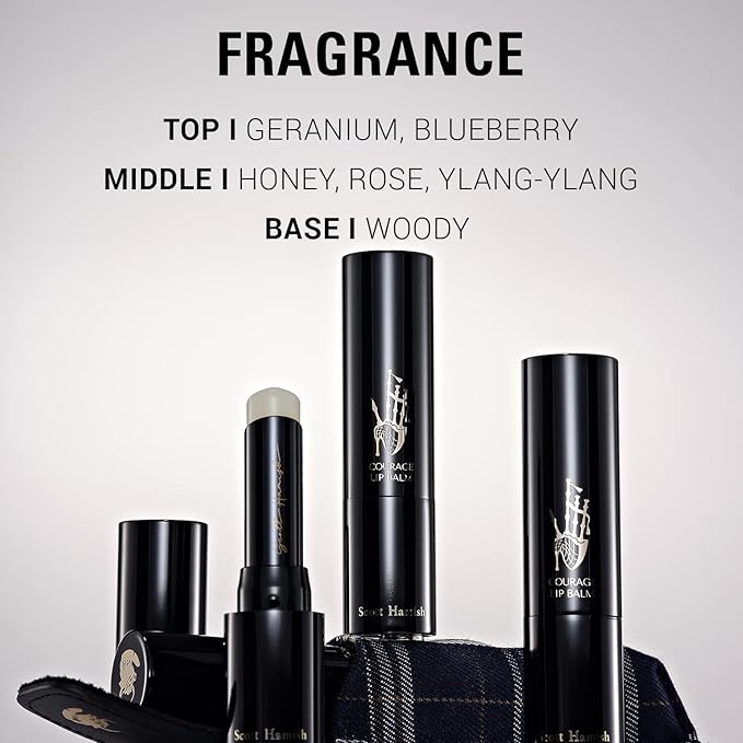 Courage Lip Balm & Case Gift Set - Pure Cowhide Leather Chapstick Holder with Hydrating Lip Balm for Dry Cracked Lips - Flavored LipBalm & Holder Gift Set for Men