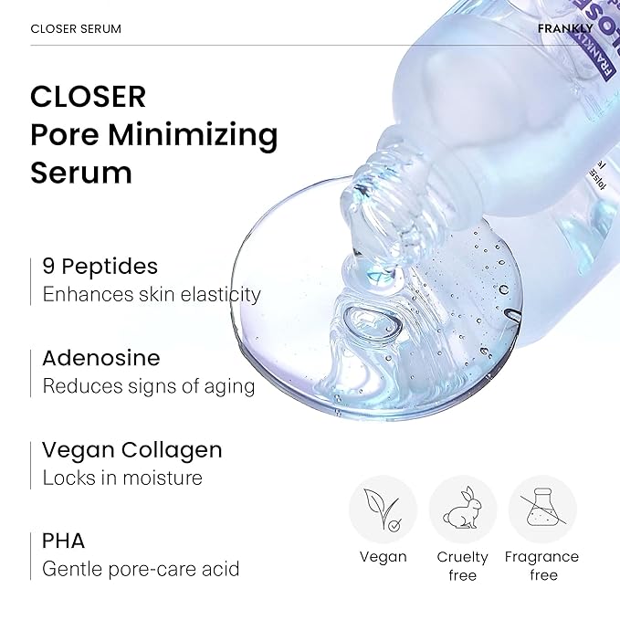 FRANKLY Pore Perfecting Set : Closer Serum, Toner Pads & Cleansing Oil | Deep Cleansing, Hydration, Pore Refining | For Sensitive, Oily & Acne-Prone Skin | Vegan & Fragrance-Free| Korean Skincare set
