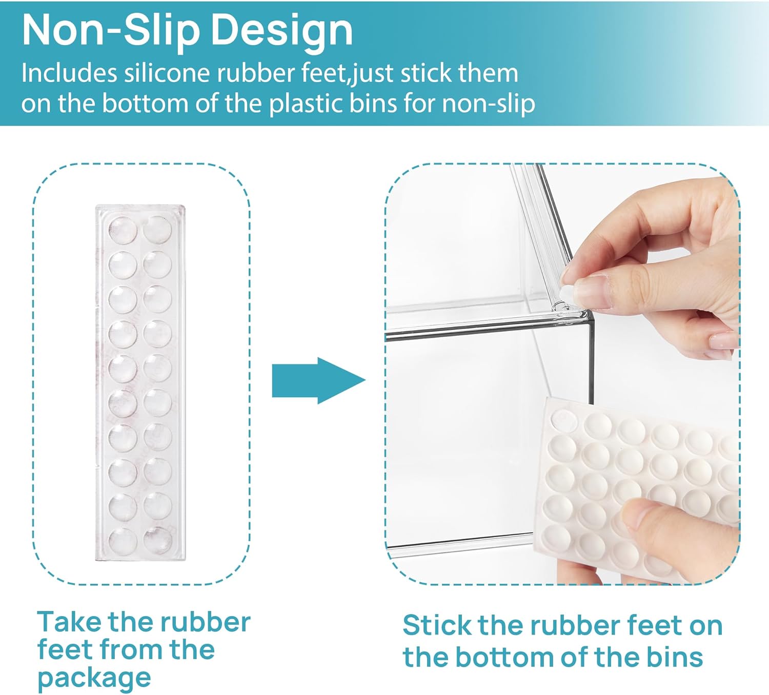 Vtopmart 4 Pack Clear Small Stackable Storage Drawers,Acrylic Bathroom Makeup Organizer,Plastic Storage Bins For Vanity, Undersink, Kitchen Cabinets, Pantry, Home Organization