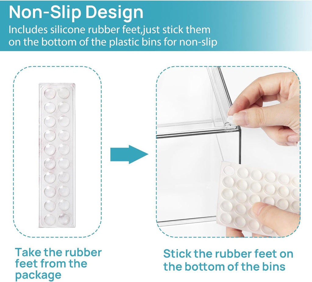 Vtopmart 8 Pack Clear Small Stackable Storage Drawers,Acrylic Bathroom Makeup Organizer,Plastic Storage Bins For Vanity, Undersink, Kitchen Cabinets, Pantry, Home Organization