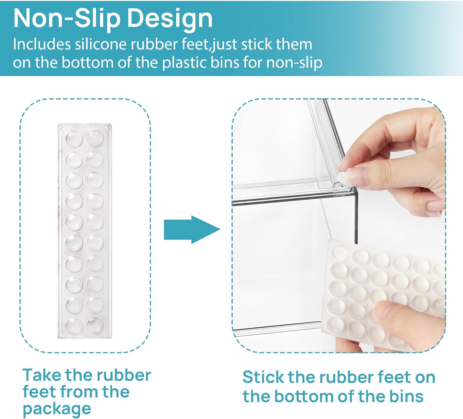 Vtopmart 6 Pack Clear Stackable Storage Drawers, 4.4'' Tall Acrylic Bathroom Makeup Organizer,Plastic Storage Bins For Vanity, Undersink, Kitchen Cabinets, Pantry, Home Organization and Storage