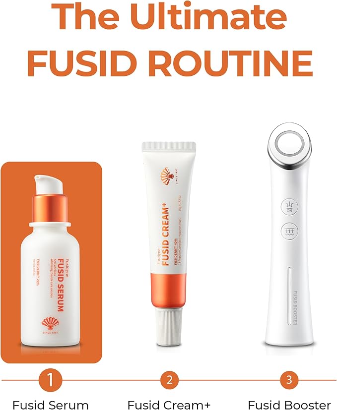 Fusid Serum (1.4fl oz) Serum for Face for Radiance. Dry & Sensitive Skin. Korean Skin Care with Fusiderm, Peptides, Vitamin C.
