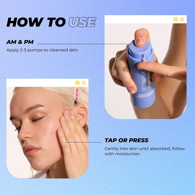 Vitamasques Pore Minimizer For Face - Pore Control Seum For Face With Niacinamide Sebum Control 1.01 Fl Oz