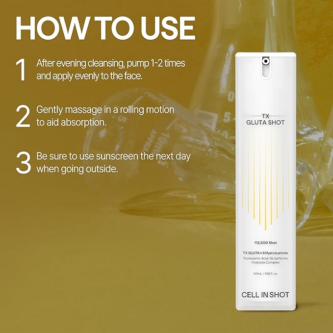 Tranex Gluta Shot Serum – Enhances Skin Clarity and Radiance for Glass Skin - Tranexamic Acid and Glutathione Facial Serum, 1.69 fl.oz. (50 ml)