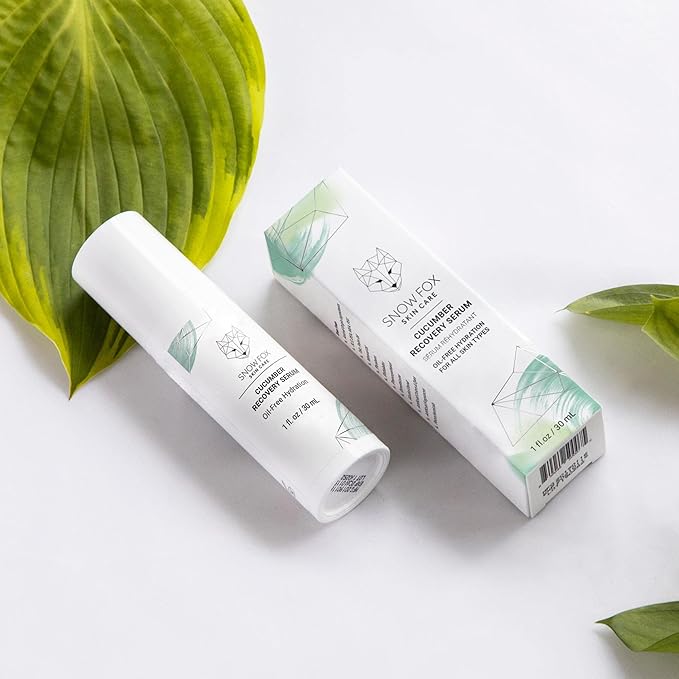 Snow Fox Skincare Cucumber Recovery Serum with Hyaluronic Acid, 30 mL