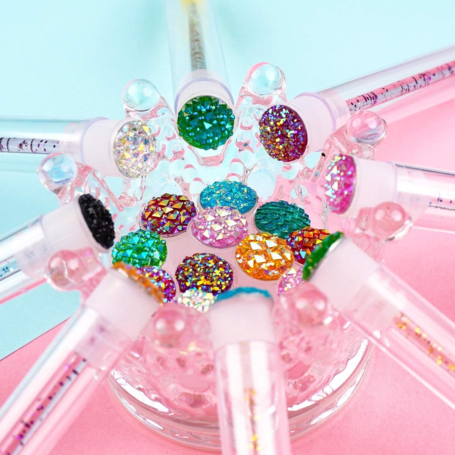 i-Laesh 20 Pcs Lash Brush Eyelash Brushes for Eyelash Extensions Spoolies Cleaning Mascara Wands Tube Diamond Disposable Makeup Tool Applicator Set Sanitary Extension Supplies (Assorted Color)