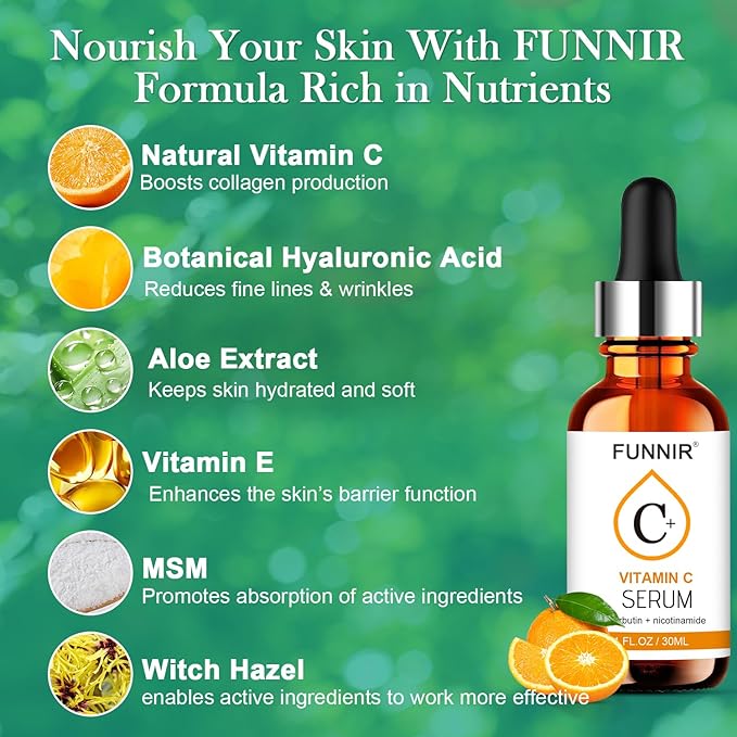 Vitamin C Serum for Face With Hyaluronic Acid, Retinol, Niacinamide, Reduce Fine Lines(30ml)