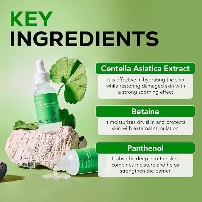 Olivia & Allison Centella Asiatica (CICA) Serum 1.0 fl oz - With Triple Hyaluronic Serum for Intense Hydration for Dewy Glow