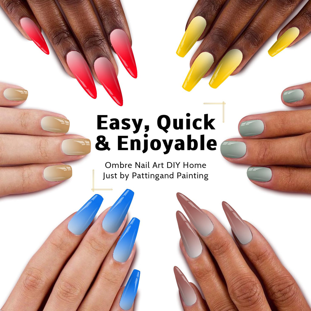 Sponge Pat Paint Nail Gel, Ombre Nails Gradient Gel Nail Blush Blooming Aura Nails Drawing Stripper Floral Painting DIY Nail Art, No Wipe, UV/LED Curing (16 Colors C)