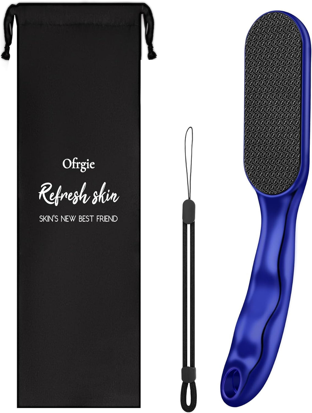 Beyond The Cream Veins Grain Foot File, Nano Glass Foot File, Hard Skin Callus Remover, Professional Pedicure Tool, Anti-Slip Handle Rope & Storage Bag, Ideal Gift for Beauty & Fitness Lovers, Blue